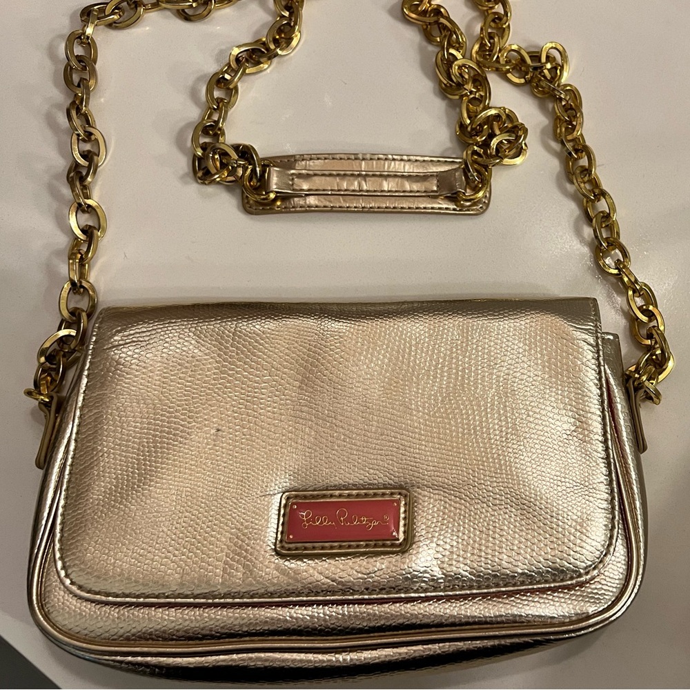 Lilly Pulitzer Gold Chain Shoulder/Crossbody Bag